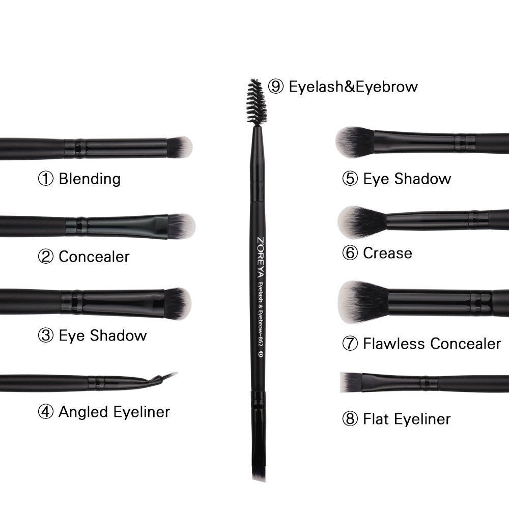 ZOREYA 15 - Piece Makeup Brush Set with Black Handles - New Beginnings