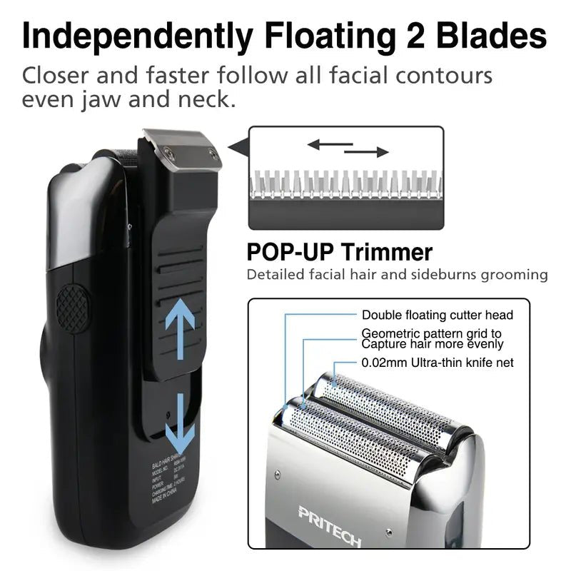 2 - in - 1 Electric Foil and Bald Shaver for Men - New Beginnings