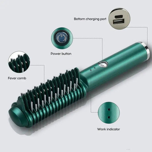 Dual - Purpose Electric Hair Comb for Curling & Straightening - New Beginnings