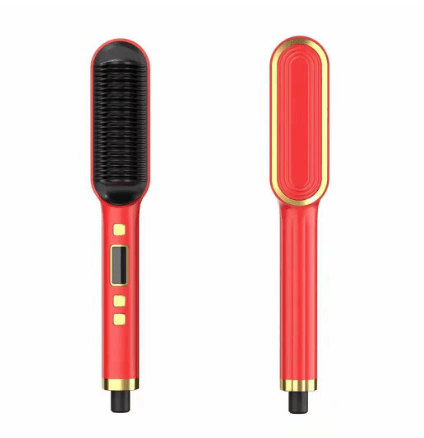 LCD Hair Straightening Comb with Dual - Use Curling Iron - New Beginnings