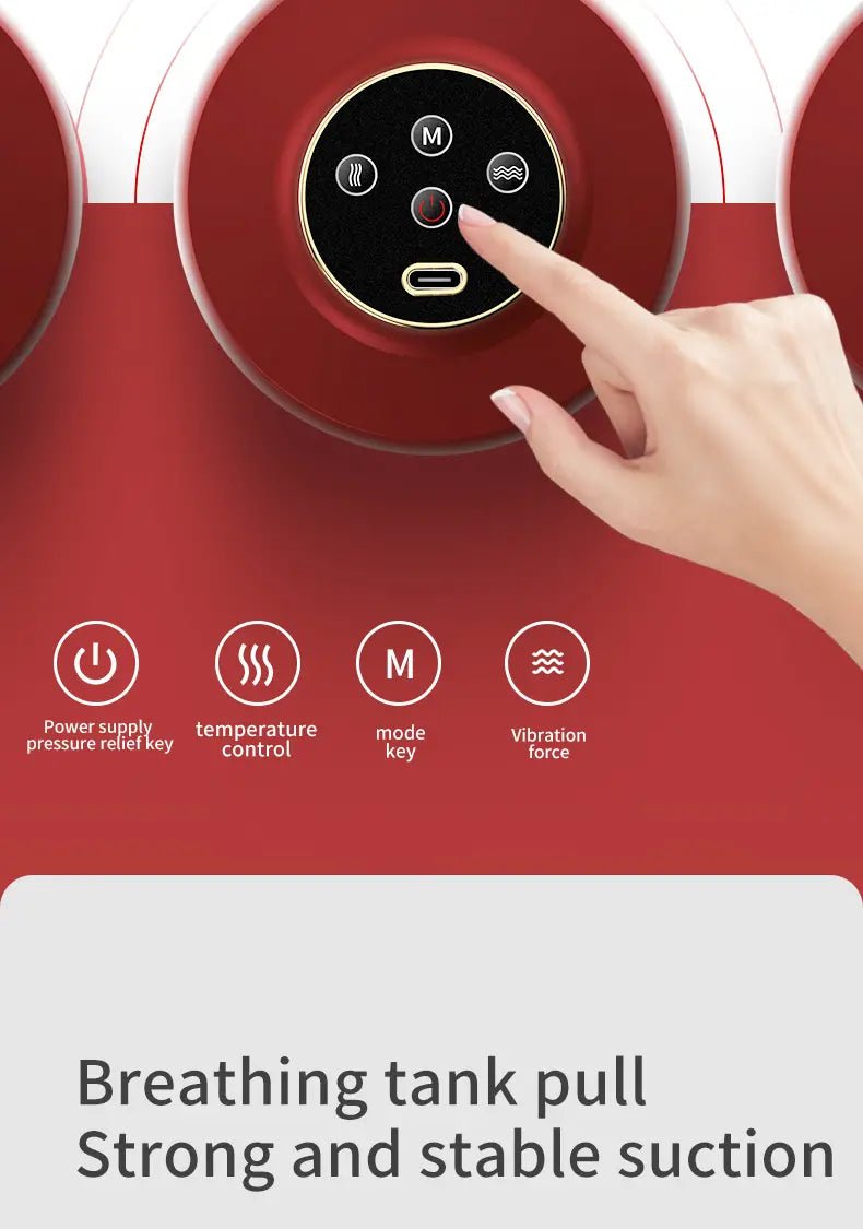 Portable Electric Cupping Massager with Red Light (2 Cups) - New Beginnings