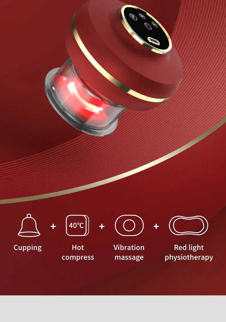 Portable Electric Cupping Massager with Red Light (2 Cups) - New Beginnings