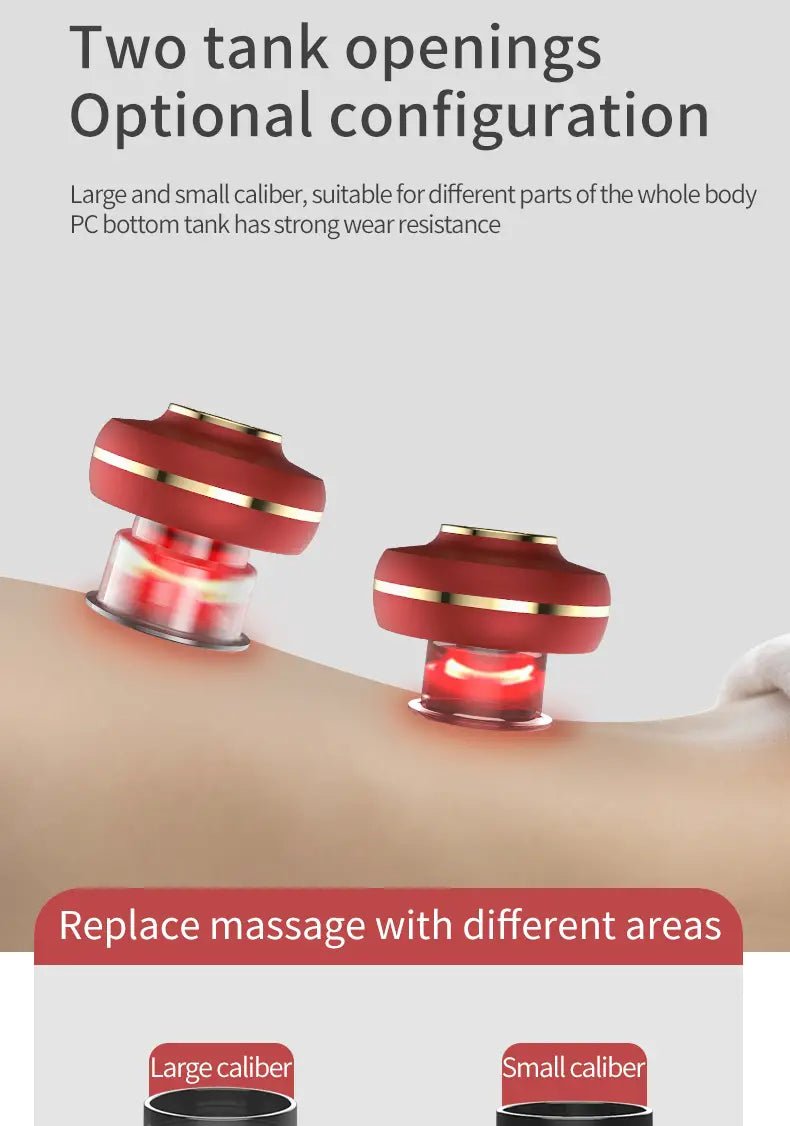 Portable Electric Cupping Massager with Red Light (2 Cups) - New Beginnings